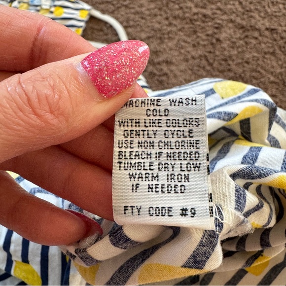 J Gee Lemon Print Sleeveless Shift Sheath Dress A Line 100% Cotton S - Picture 13 of 13